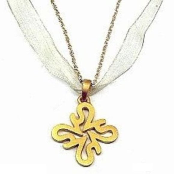 VERA WANG 18KT Gold over Silver Logo Signature Nec - Picture 4 of 10